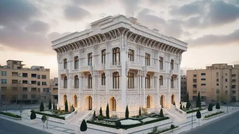 سنگ تراورتن عباس آباد در نمای ساختمان