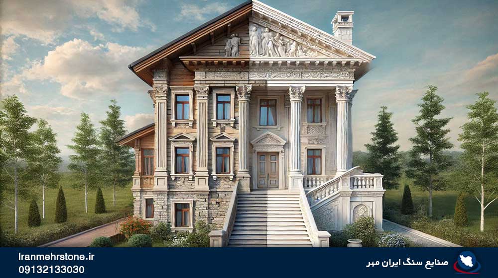 بازسازی خانه با سنگ سفید نما