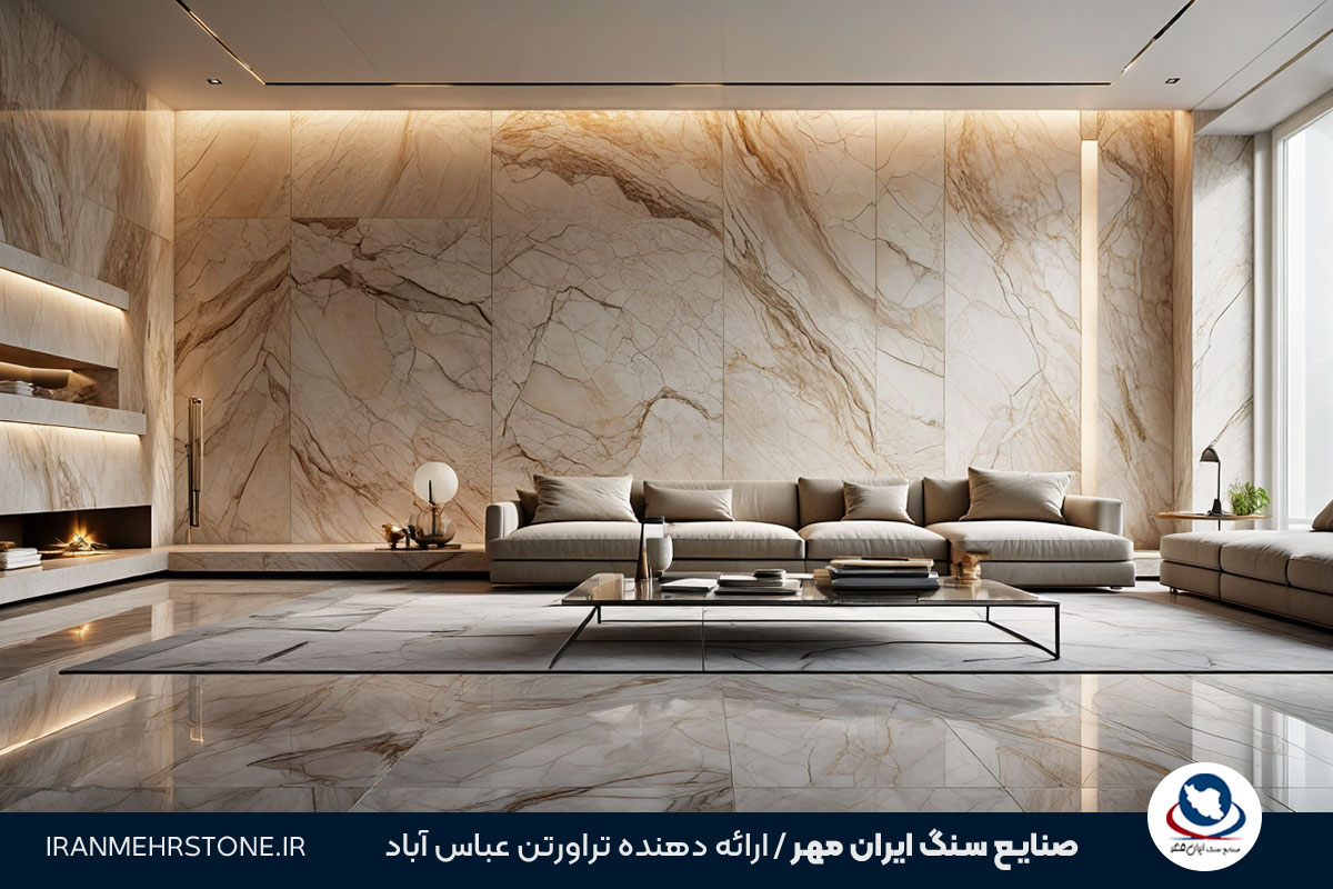 ترکیب سنگ تراورتن عباس آباد و چینی لایبید